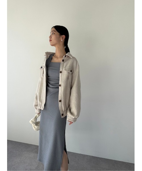 DRWCYS（ドロシーズ）の「デコルテリブカットワンピース（ワンピース・レディース・グレー/ブラック・FREE）」の12枚目の写真