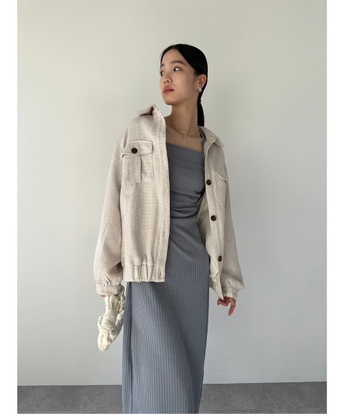 DRWCYS（ドロシーズ）の「デコルテリブカットワンピース（ワンピース・レディース・グレー/ブラック・FREE）」の14枚目の写真