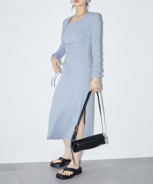 DRWCYS（ドロシーズ）の「デコルテリブカットワンピース（ワンピース・レディース・グレー/ブラック・FREE）」の20枚目の写真