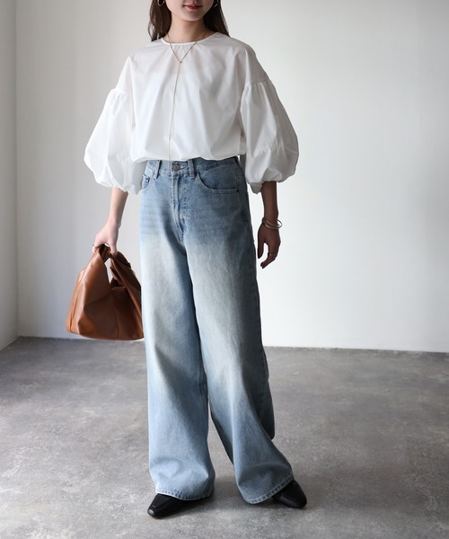 Riberry(リベリー)の「バルーンスリーブ前後2WAYブラウス(シャツ/ブラウス・レディース・ブラック/オフホワイト/ネイビー系/ブルー系・FREE)」の17枚目の写真