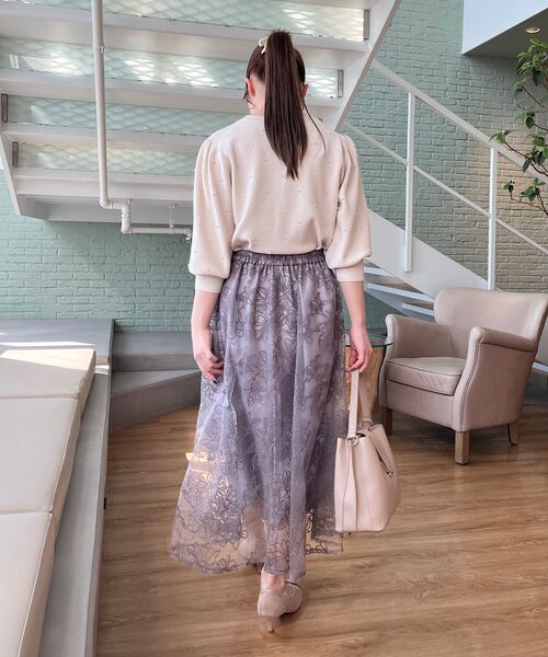 couture brooch（クチュールブローチ）の「◆【チュール×刺繍の華やかスカート】エンブロフルールスカート（スカート・レディース・ブラウン系その他2/パープル系1/ライトグレー系・42/40/38/36）」の17枚目の写真