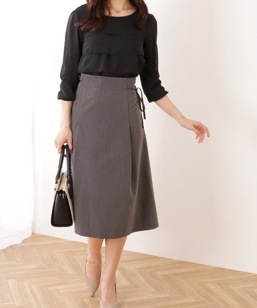 Lace Ladies(レースレディース)の「シフォン ティアード 7分袖 クルーネック ブラウス(シャツ/ブラウス・レディース・ネイビー/ホワイト/ブラック/グレー・S/FREE)」の6枚目の写真