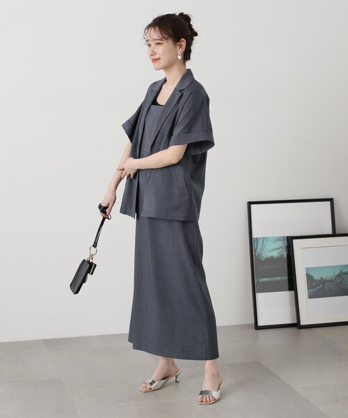 N.(N. Natural Beauty Basic)(エヌエヌナチュラルビューティーベーシック)の「◆ハーフスリーブジャケット&キャミワンピースセット(ワンピース・レディース・グレー/ライトベージュ・MEDIUM)」の17枚目の写真