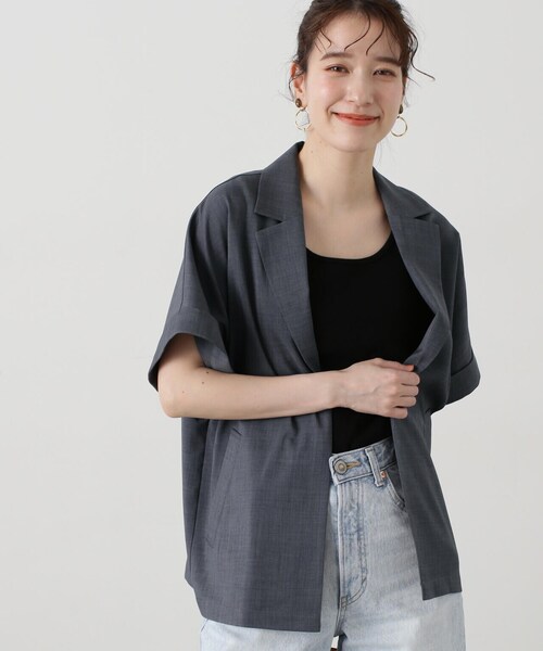 N.(N. Natural Beauty Basic)(エヌエヌナチュラルビューティーベーシック)の「◆ハーフスリーブジャケット&キャミワンピースセット(ワンピース・レディース・グレー/ライトベージュ・MEDIUM)」の20枚目の写真