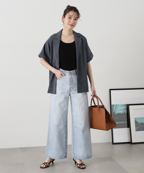 N.(N. Natural Beauty Basic)(エヌエヌナチュラルビューティーベーシック)の「◆ハーフスリーブジャケット&キャミワンピースセット(ワンピース・レディース・グレー/ライトベージュ・MEDIUM)」の21枚目の写真