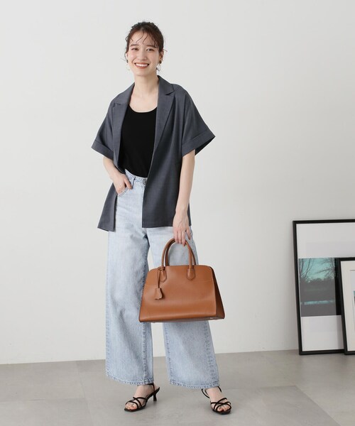 N.(N. Natural Beauty Basic)(エヌエヌナチュラルビューティーベーシック)の「◆ハーフスリーブジャケット&キャミワンピースセット(ワンピース・レディース・グレー/ライトベージュ・MEDIUM)」の22枚目の写真