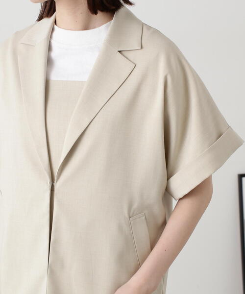 N.(N. Natural Beauty Basic)(エヌエヌナチュラルビューティーベーシック)の「◆ハーフスリーブジャケット&キャミワンピースセット(ワンピース・レディース・グレー/ライトベージュ・MEDIUM)」の8枚目の写真