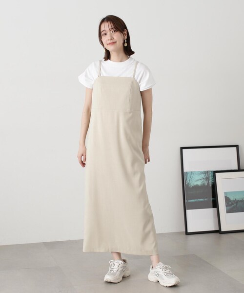 N.(N. Natural Beauty Basic)(エヌエヌナチュラルビューティーベーシック)の「◆ハーフスリーブジャケット&キャミワンピースセット(ワンピース・レディース・グレー/ライトベージュ・MEDIUM)」の10枚目の写真