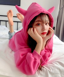 SEADOG PEOPLE フード付きトレーナー ピンク フード付きジップパーカ（パーカー） | PINK-latte（ピンク ラテ