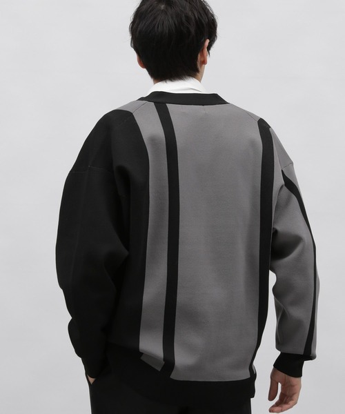 LAKOLE(ラコレ)の「PEアシメストライプカーデ / 987308(カーディガン/ボレロ・メンズ・チャコールグレー/アイボリー/グリーン・X-LARGE/LARGE/MEDIUM)」の17枚目の写真