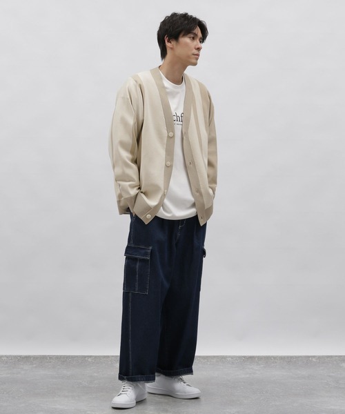 LAKOLE(ラコレ)の「PEアシメストライプカーデ / 987308(カーディガン/ボレロ・メンズ・チャコールグレー/アイボリー/グリーン・X-LARGE/LARGE/MEDIUM)」の4枚目の写真