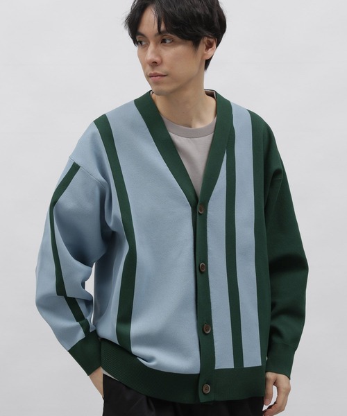 LAKOLE(ラコレ)の「PEアシメストライプカーデ / 987308(カーディガン/ボレロ・メンズ・チャコールグレー/アイボリー/グリーン・X-LARGE/LARGE/MEDIUM)」の19枚目の写真