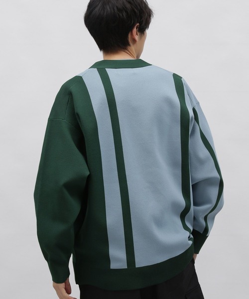 LAKOLE(ラコレ)の「PEアシメストライプカーデ / 987308(カーディガン/ボレロ・メンズ・チャコールグレー/アイボリー/グリーン・X-LARGE/LARGE/MEDIUM)」の20枚目の写真