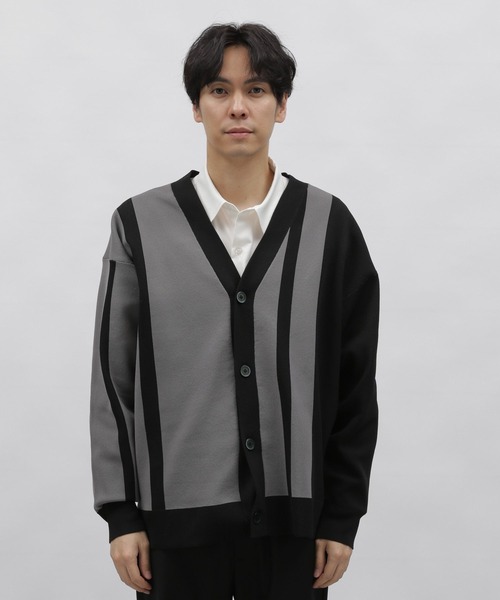 LAKOLE(ラコレ)の「PEアシメストライプカーデ / 987308(カーディガン/ボレロ・メンズ・チャコールグレー/アイボリー/グリーン・X-LARGE/LARGE/MEDIUM)」の21枚目の写真