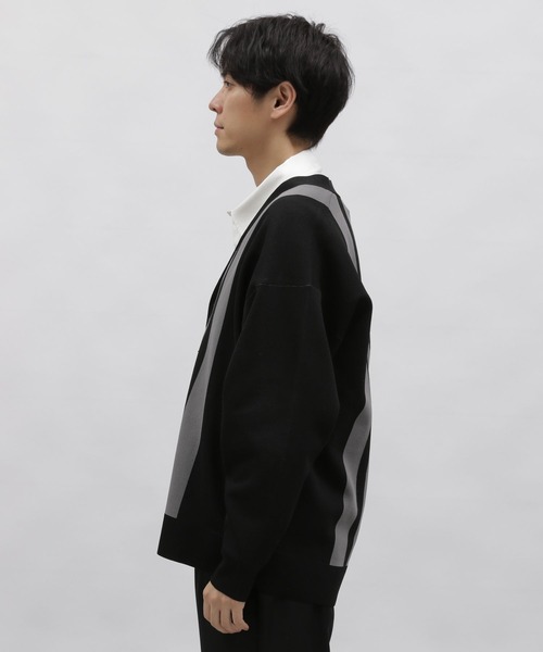 LAKOLE(ラコレ)の「PEアシメストライプカーデ / 987308(カーディガン/ボレロ・メンズ・チャコールグレー/アイボリー/グリーン・X-LARGE/LARGE/MEDIUM)」の22枚目の写真