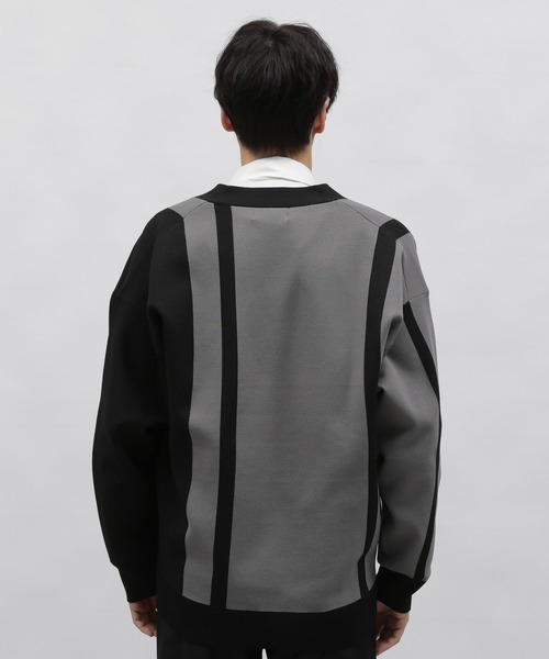 LAKOLE(ラコレ)の「PEアシメストライプカーデ / 987308(カーディガン/ボレロ・メンズ・チャコールグレー/アイボリー/グリーン・X-LARGE/LARGE/MEDIUM)」の11枚目の写真