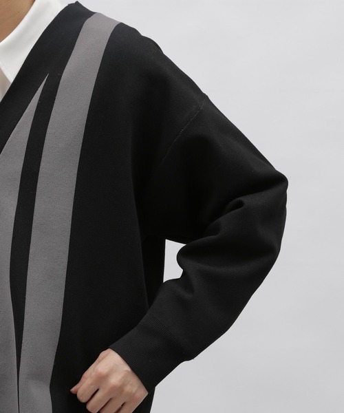 LAKOLE(ラコレ)の「PEアシメストライプカーデ / 987308(カーディガン/ボレロ・メンズ・チャコールグレー/アイボリー/グリーン・X-LARGE/LARGE/MEDIUM)」の13枚目の写真