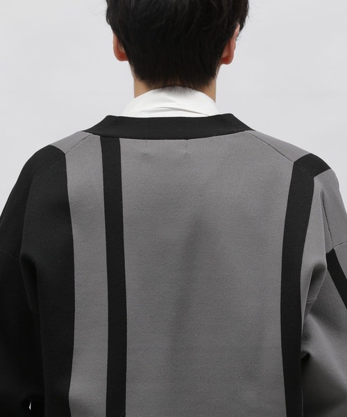 LAKOLE(ラコレ)の「PEアシメストライプカーデ / 987308(カーディガン/ボレロ・メンズ・チャコールグレー/アイボリー/グリーン・X-LARGE/LARGE/MEDIUM)」の15枚目の写真