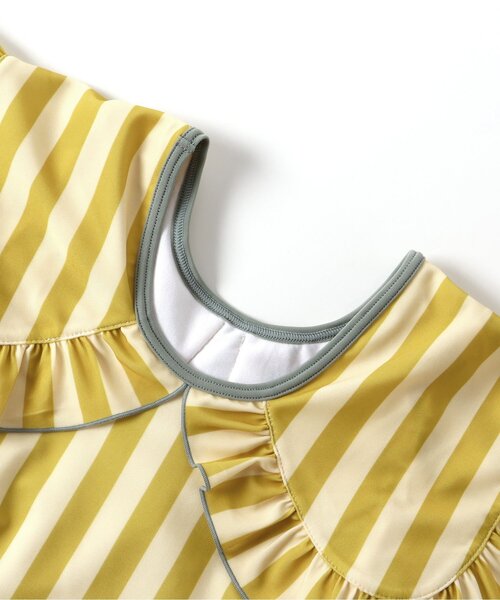 p.premier（ピードットプルミエ）の「ラッシュガードいらずのフリル衿セパレート水着（水着・キッズ・ブラック/イエロー/ブラウン・80/90/100/110/120/130/140）」の12枚目の写真