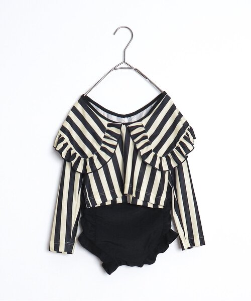 the toe/フリルデザイン ブラック セパレート水着 ブラックフリル