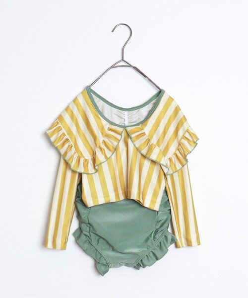 p.premier（ピードットプルミエ）の「ラッシュガードいらずのフリル衿セパレート水着（水着・キッズ・ブラック/イエロー/ブラウン・80/90/100/110/120/130/140）」の21枚目の写真