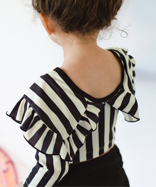 セール】ラッシュガードいらずのフリル衿セパレート水着（水着）｜p