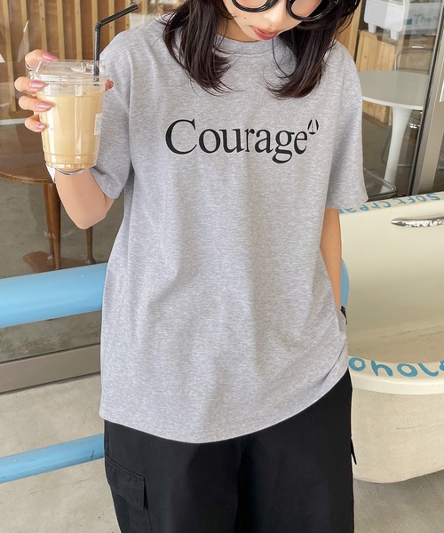 Chillfar(チルファー)の「アソートプリントロゴTシャツ(Tシャツ/カットソー・レディース・ホワイト系/ホワイト系1/ホワイト系2/ブラウン系1/杢グレー/ブルー/アイボリー系/グレー系/ネイビー系/ホワイト系3/ホワイト/ブラウン/アイボリー系1/グレー系1/ネイビー系1/オートミール/ネイビー/ブルー系/ブルー系1/イエロー系1・FREE)」の13枚目の写真