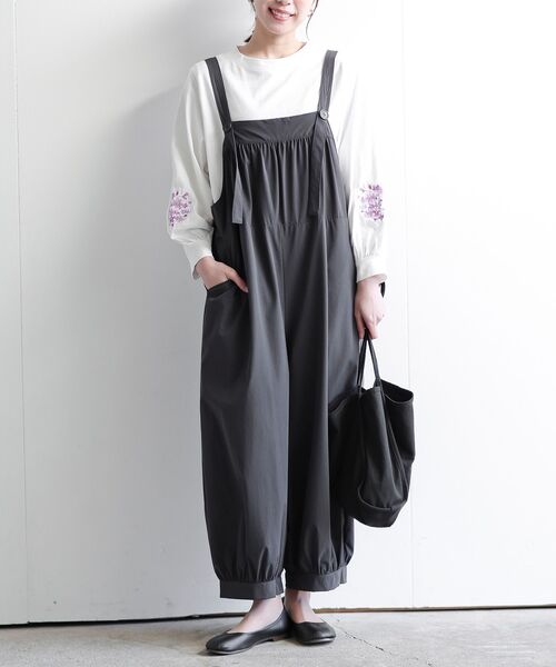 rps(アールピーエス)の「ナイロンオールインワン(サロペット/オーバーオール・レディース・ブラック/チャコールグレー/ライトカーキ・フリー)」の1枚目の写真