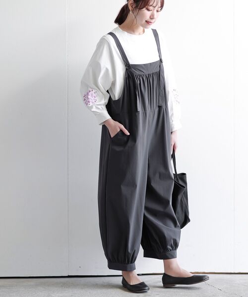 rps(アールピーエス)の「ナイロンオールインワン(サロペット/オーバーオール・レディース・ブラック/チャコールグレー/ライトカーキ・フリー)」の4枚目の写真