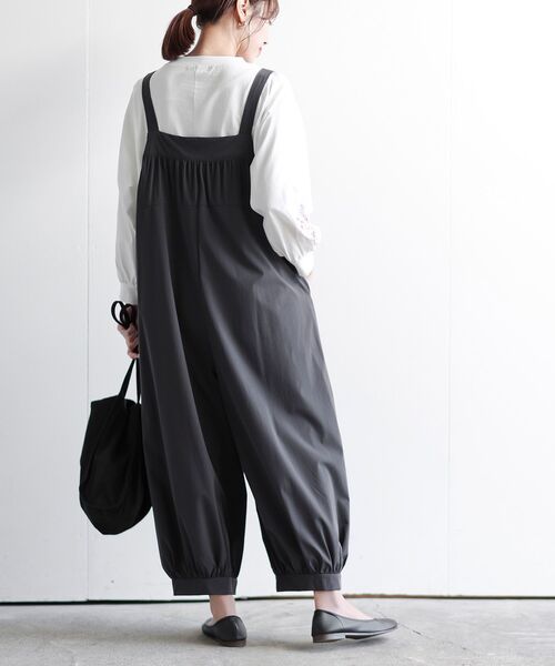 rps(アールピーエス)の「ナイロンオールインワン(サロペット/オーバーオール・レディース・ブラック/チャコールグレー/ライトカーキ・フリー)」の5枚目の写真