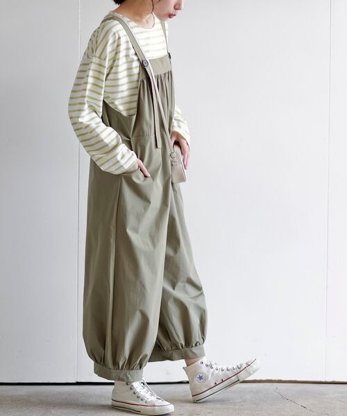 rps(アールピーエス)の「ナイロンオールインワン(サロペット/オーバーオール・レディース・ブラック/チャコールグレー/ライトカーキ・フリー)」の21枚目の写真