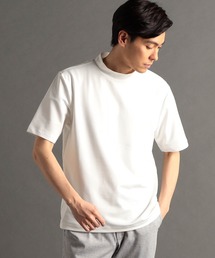 メランジジャカード モックネックTシャツ