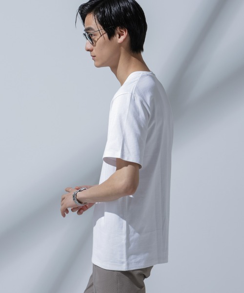 NANO universe(ナノユニバース)の「Anti Soaked(R) 汗染み防止 VネックTシャツ(Tシャツ/カットソー・メンズ・ブラック/ベージュ/ホワイト/トップグレー・M/S/XL/L)」の16枚目の写真