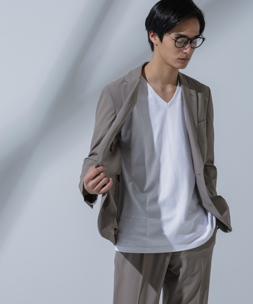 NANO universe(ナノユニバース)の「Anti Soaked(R) 汗染み防止 VネックTシャツ(Tシャツ/カットソー・メンズ・ブラック/ベージュ/ホワイト/トップグレー・M/S/XL/L)」の21枚目の写真