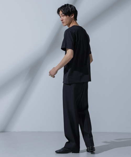 NANO universe(ナノユニバース)の「Anti Soaked(R) 汗染み防止 VネックTシャツ(Tシャツ/カットソー・メンズ・ブラック/ベージュ/ホワイト/トップグレー・M/S/XL/L)」の8枚目の写真