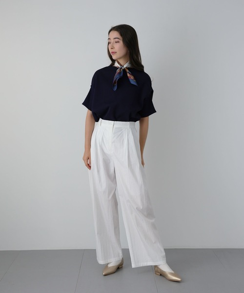 saloon（サルーン）の「SALOON(サルーン)/　2タックワイドタックパンツ　セットアップ可（スラックス・レディース・ブラック/グリーン/ホワイト・MEDIUM/SMALL）」の11枚目の写真