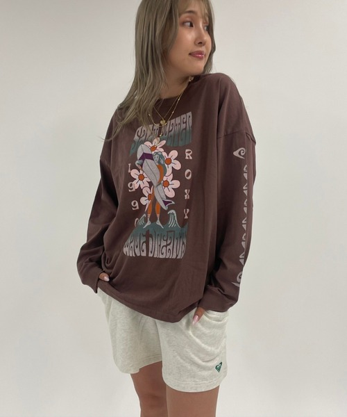 ROXY（ロキシー）の「SALT WATER L/S TEE/ロキシー長袖袖プリントロンT（Tシャツ/カットソー・レディース・ホワイト/ブラック/ブラウン・MEDIUM/LARGE）」の3枚目の写真