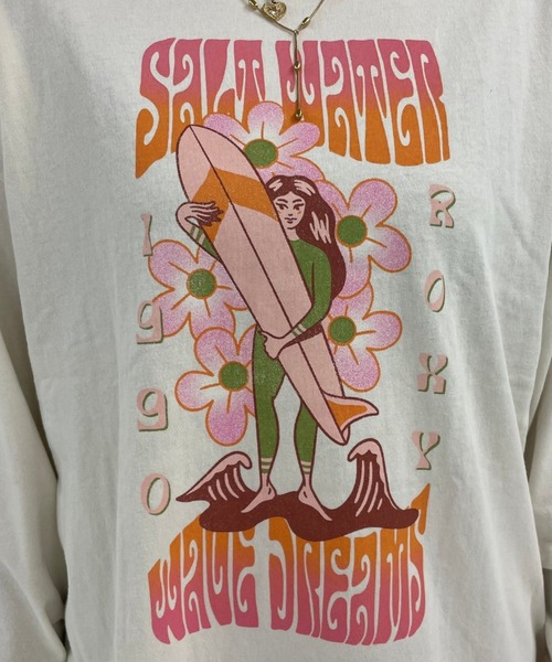 ROXY（ロキシー）の「SALT WATER L/S TEE/ロキシー長袖袖プリントロンT（Tシャツ/カットソー・レディース・ホワイト/ブラック/ブラウン・MEDIUM/LARGE）」の9枚目の写真
