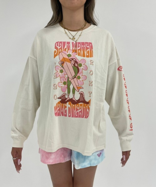 ROXY（ロキシー）の「SALT WATER L/S TEE/ロキシー長袖袖プリントロンT（Tシャツ/カットソー・レディース・ホワイト/ブラック/ブラウン・MEDIUM/LARGE）」の11枚目の写真