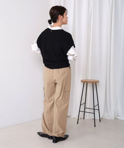 Bou Jeloud（ブージュルード）の「ストレッチカーゴパンツ（カーゴパンツ・レディース・ベージュ/ネイビー・38）」の9枚目の写真