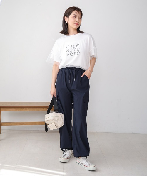 Bou Jeloud（ブージュルード）の「ストレッチカーゴパンツ（カーゴパンツ・レディース・ベージュ/ネイビー・38）」の20枚目の写真