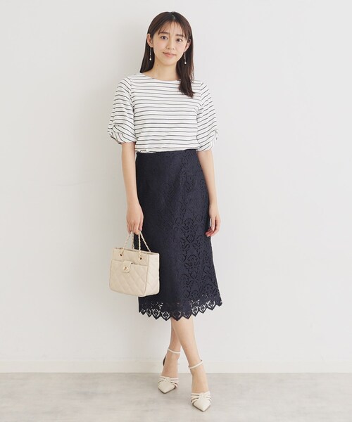index（インデックス）の「◆≪8color≫ タックデザインスリーブトップス【UVケア/接触冷感/洗濯機洗い可】（Tシャツ/カットソー・レディース・ナチュラル/ホワイト系5/ブラウン系その他5/パープル/ネイビー/チャコール/ホワイト系9/オレンジ系・40/38/42/36/34）」の17枚目の写真