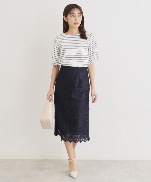 index（インデックス）の「◆≪8color≫ タックデザインスリーブトップス【UVケア/接触冷感/洗濯機洗い可】（Tシャツ/カットソー・レディース・ナチュラル/ホワイト系5/ブラウン系その他5/パープル/ネイビー/チャコール/ホワイト系9/オレンジ系・40/38/42/36/34）」の16枚目の写真