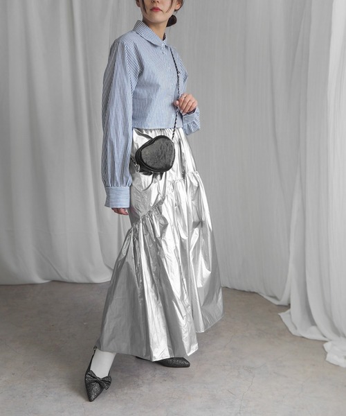 minia（ミニア）の「ハートチェーンミニショルダー（ショルダーバッグ・レディース・ブラック/シルバー/アイボリー・FREE）」の7枚目の写真