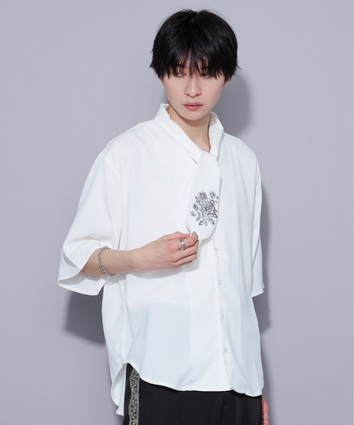 ⭐︎美品⭐︎WEIRDO 刺繍シャツ Ｌ　定価36.080円 セール】ボウタイカラー刺繍シャツ（シャツ/ブラウス）｜Ellno Loset