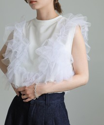 select MOCA | 2WAYチュールノースリーブドッキングトップス(Tシャツ/カットソー)