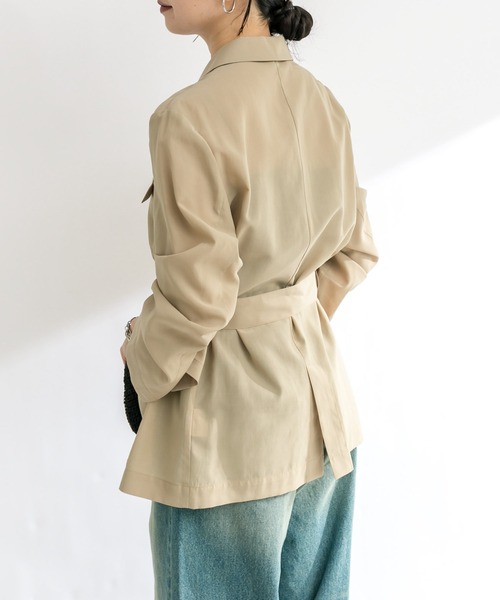 RIVE DROITE(リヴドロワ)の「シアーサファリジャケット(ミリタリージャケット・レディース・カーキ/ベージュ・FREE)」の9枚目の写真