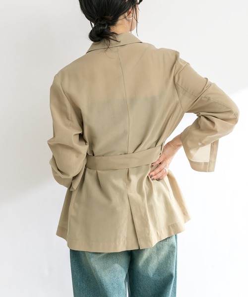 RIVE DROITE(リヴドロワ)の「シアーサファリジャケット(ミリタリージャケット・レディース・カーキ/ベージュ・FREE)」の10枚目の写真