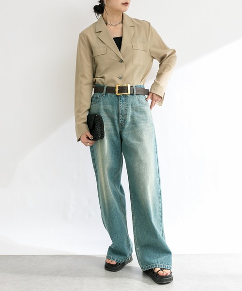 RIVE DROITE(リヴドロワ)の「シアーサファリジャケット(ミリタリージャケット・レディース・カーキ/ベージュ・FREE)」の3枚目の写真