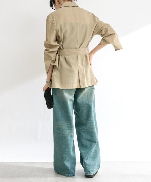 RIVE DROITE(リヴドロワ)の「シアーサファリジャケット(ミリタリージャケット・レディース・カーキ/ベージュ・FREE)」の7枚目の写真